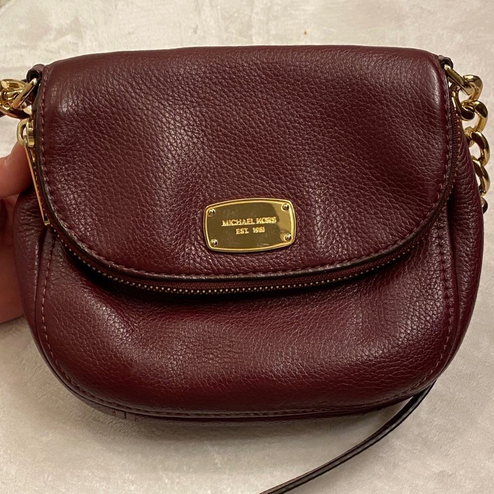 Michael Kors Dark Red Crossbody Bag with Gold Accents - Picture 8 of 8